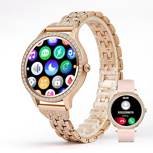 Reloj inteligente para mujer con respuestahacer llamadas, reloj inteligente Bluetooth para teléfonos Android e iOS, reloj de presión arterial, reloj