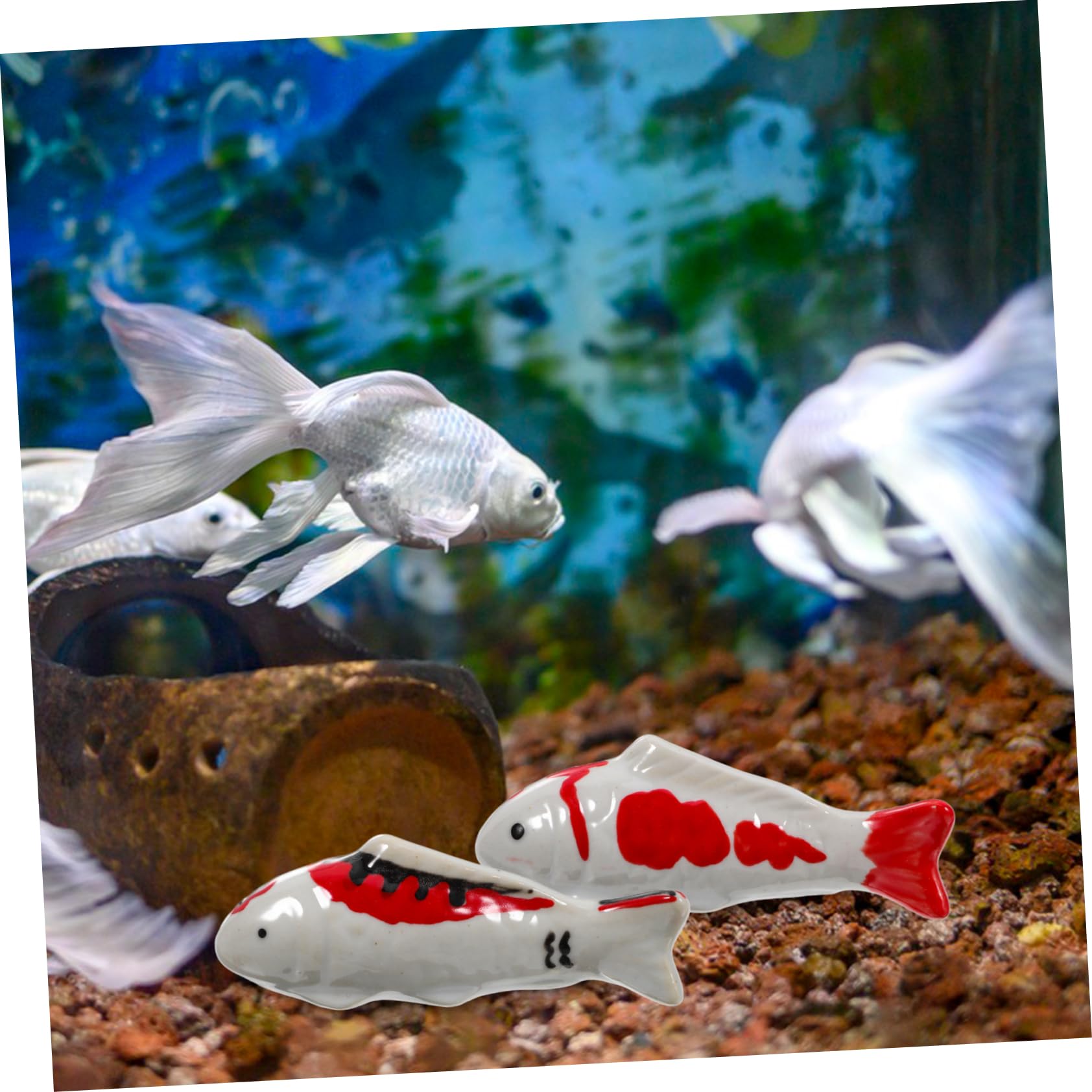 MAGICLULU 5 Ensembles Ornements De Poissons Flottants pour Figurine Poisson D'aquarium Petite Figurine De Poisson Koi Décoration De Poisson Flottant Ornement De Bassin 2 Pièces * 5