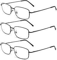 Vista 11 de Gafas de lectura rectangulares extra anchas de metal para hombres y mujeres