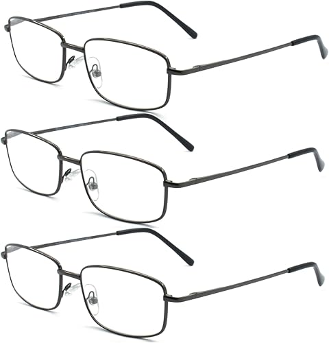 EYE ZOOM Gafas de lectura rectangulares de metal extra anchas para hombres y mujeres disponible en Yaxa Colombia