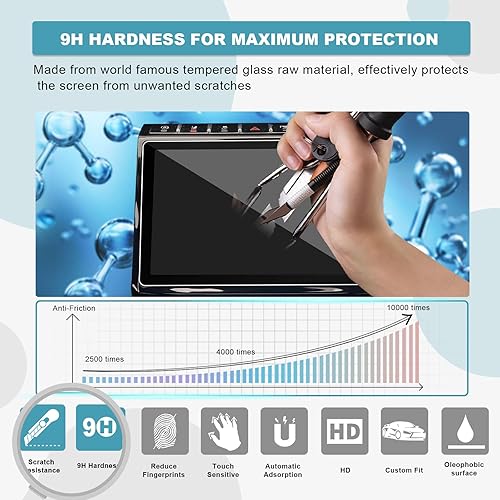 Miniatura 3 de CDEFG Protector de pantalla táctil de navegación para coche Grand Cherokee Uconnect 2019 2020, vidrio templado transparente HD, resistencia a los