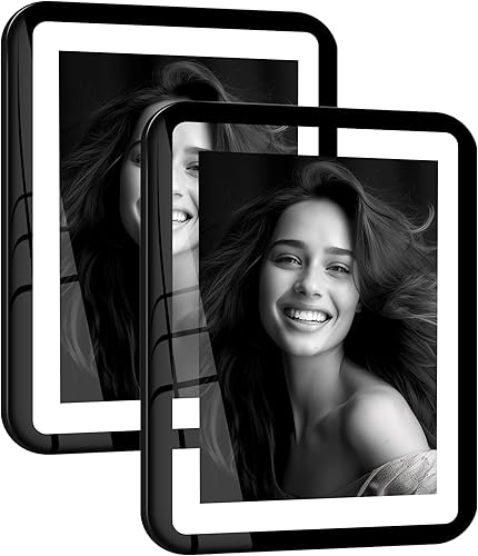 SONGMICS 5x7 Picture Frames, Set of 2, Collage Photo Frames for Wall Gallery Decor, Fit 5x7, 4x6, 4x4, 3.5x5 Pictures, Hanging or Tabletop Display,
