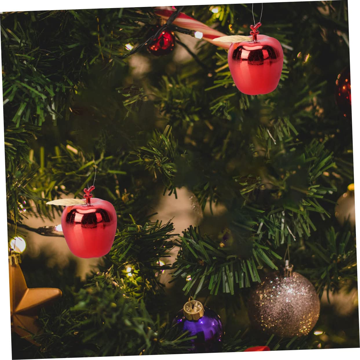 PRETYZOOM 90 STK Weihnachtsapfel-Anhänger Mini-Weihnachtsschmuck dekorative weihnachtskugeln Kinder weihnachtsdeko christbaumanhänger hochzeitsgeschenke Weihnachten hängende Requisite rot