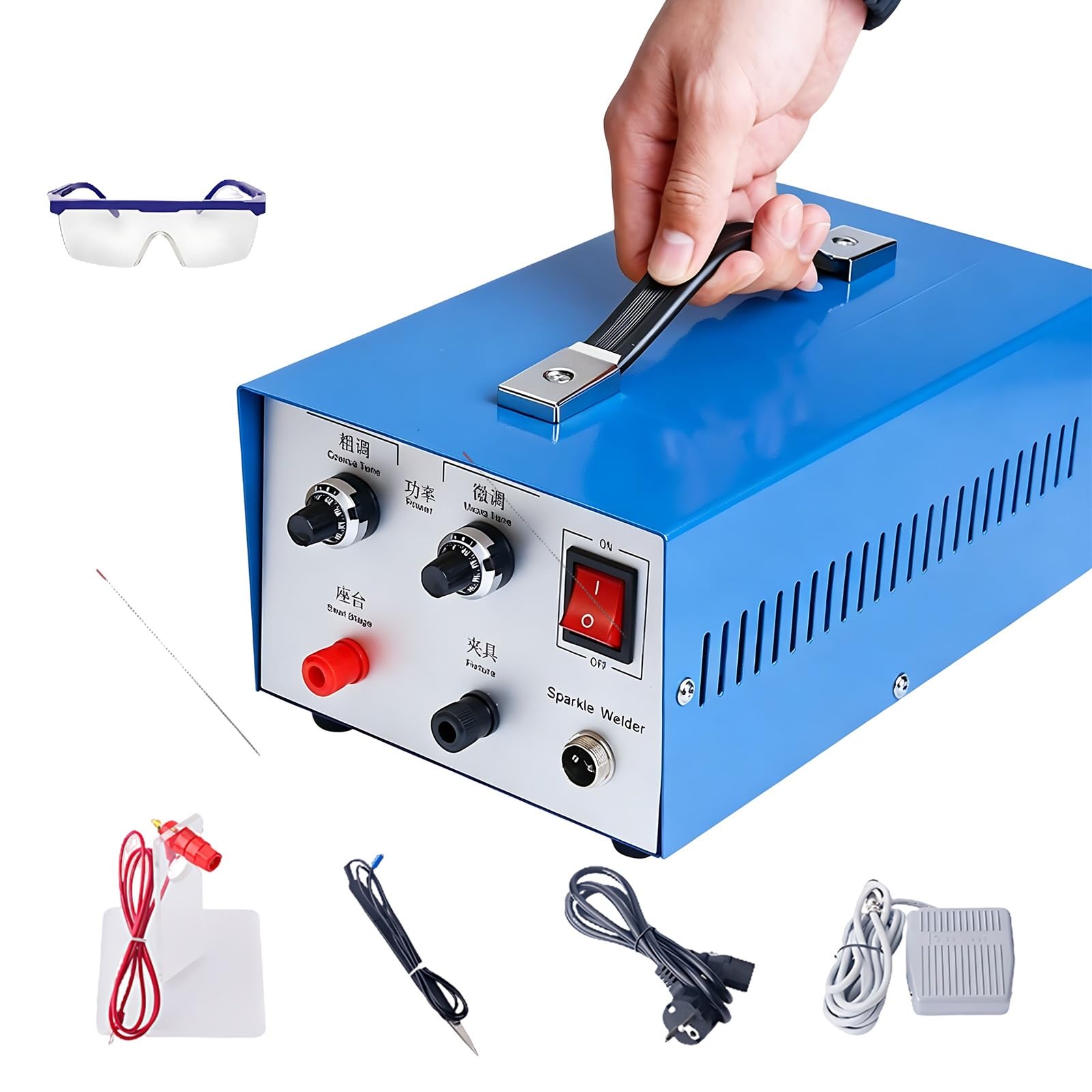 Durablesta One Color Jewelry Spot Welding Machine, 30A Pulse Sparkle Welder For Permanent Jewelry Making, Mini Portable Metal Solder Tool For Earring Ring Fix, Includes Protective Lenses