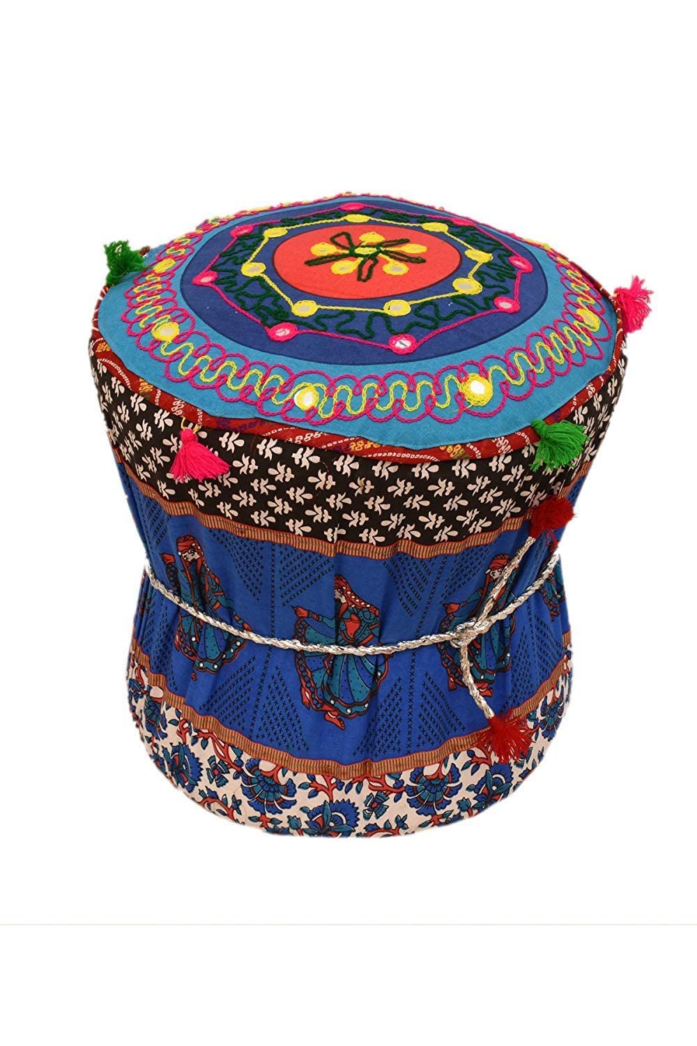 Ameraempire Rajasthani Style Print Design Cotton Fabric |Muddy | Mudda | Stool | Pouffes | Patio Chair | Ottaman | Footstools Cover for Livingroom Elephant, Gujari, Camal, for Livingroom (Gujari)-image-8