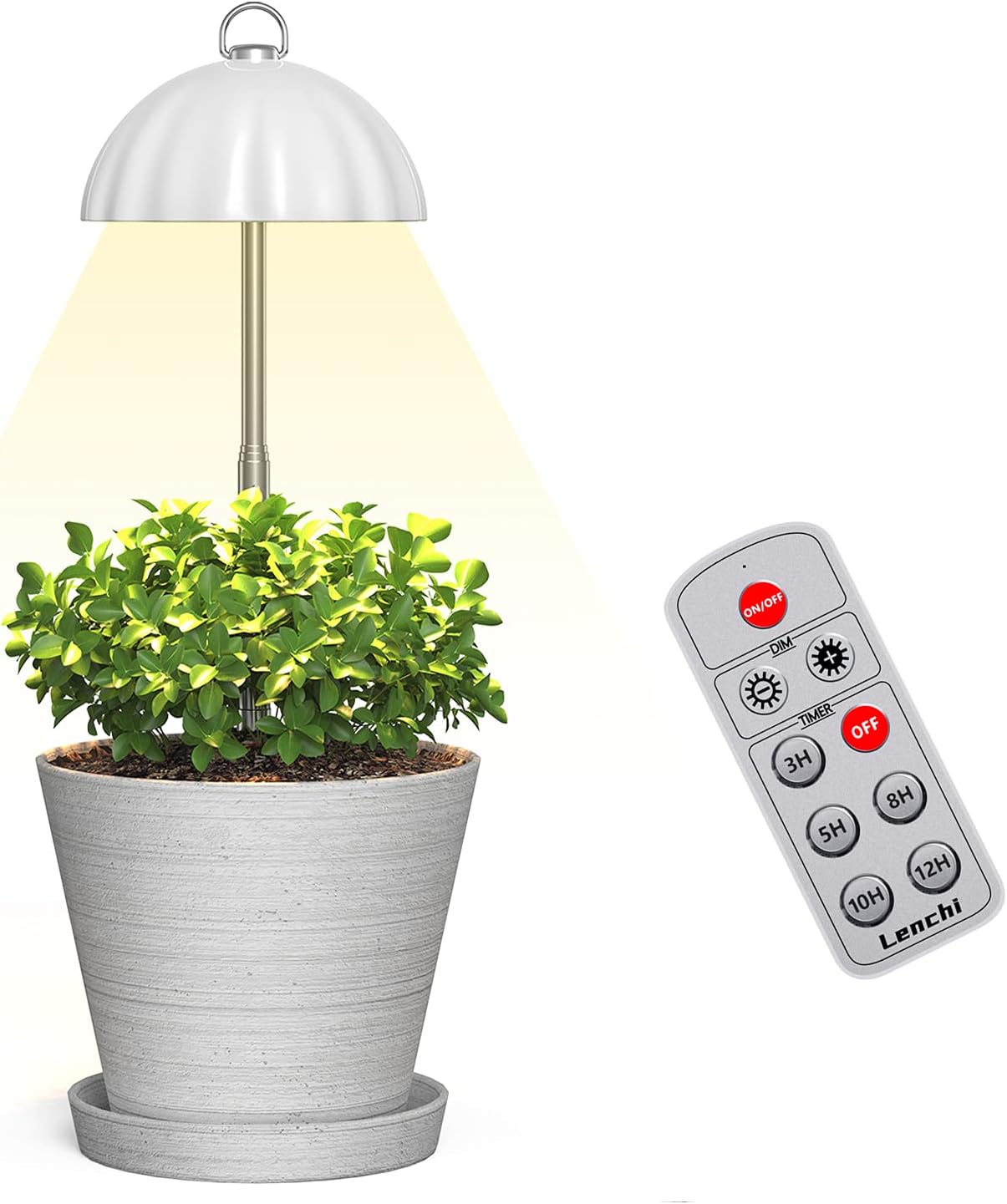 LED Grow Light for Indoor Plants, 30W 60Leds 3 Head Timing Grow Lamp Auto On/Off with Red/Blue Spectrum for Indoor Plants, Adjustable Gooseneck, 3/6/12H Timer, Stepless Dimming¡