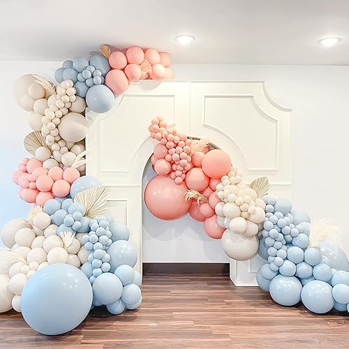 Miniatura 6 de Kit de arco polvoriento, globos rosados y azules, guirnalda desnuda para revelación de género, decoración de baby shower, oso