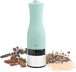 ADE KG1900-1 Moulin à sel et Poivre électrique réglable en continu, Moulin à Poivre électrique, éclairage de broyage, salière et poivrière, Moulin à épices Menthe