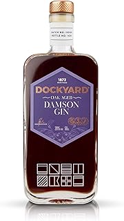 Copper Rivet Dockyard Damson Gin 50cl - Small Batch Gin Oak Aged Damson Gin Flavoured - Artisan Craft Gin - Premium Gin, Kent Gin Handcrafted from Local Grains, Special Edition Gin, Flavoured Gin