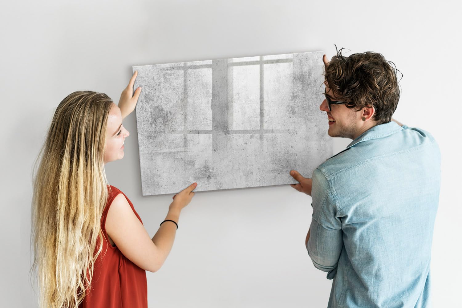 Lavagna in vetro per scrivere 90x60 cm | Muro in cemento