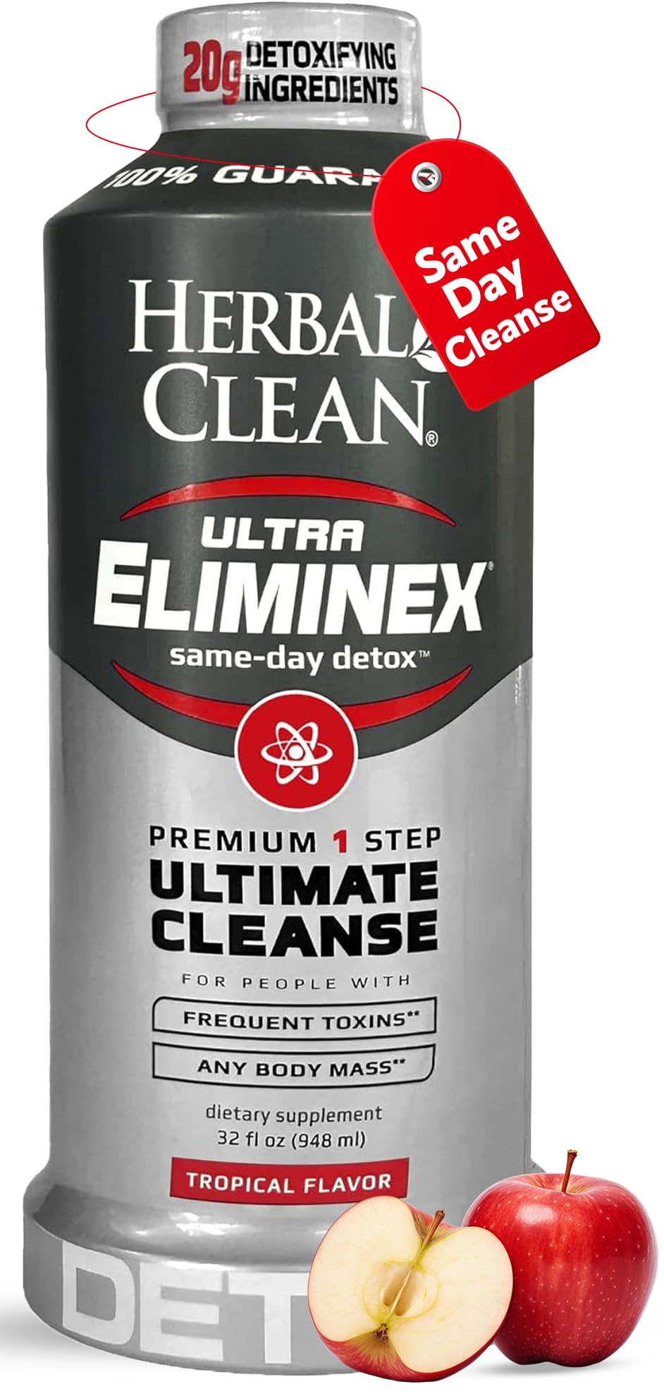 Herbal CleanUltra Eliminex, Premium 1 Step Ultimate Cleanse, Same-Day Detox, (Tropical Fruit, 32 fl oz)