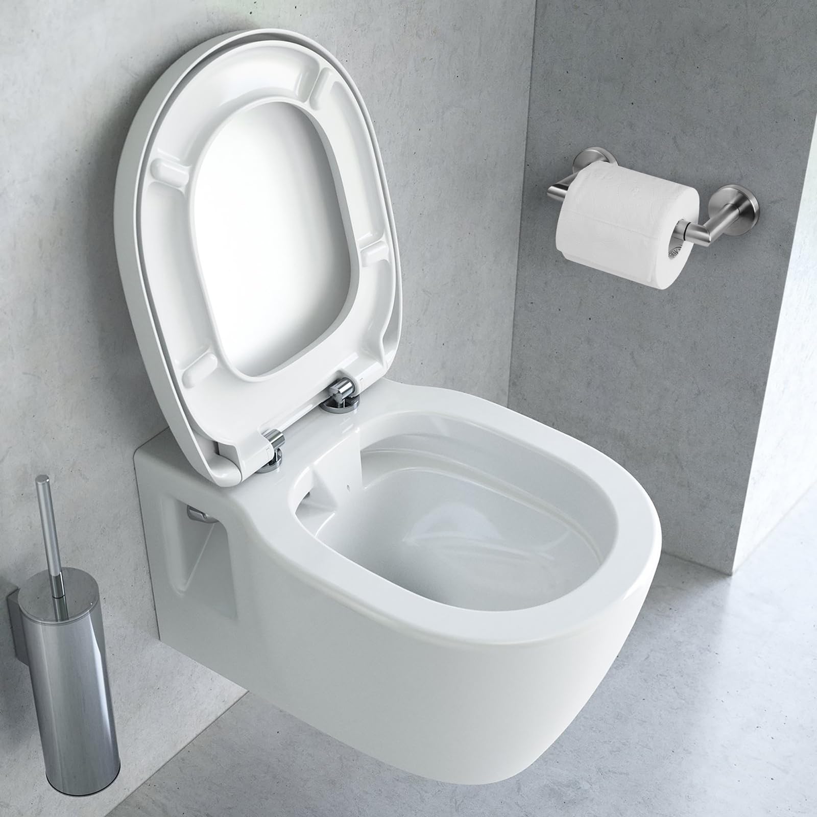 Portarrollos de papel higiénico giratorio de níquel cepillado, soporte de papel higiénico cepillado de acero inoxidable moderno soporte de papel higiénico para baño, soporte para rollo de papel 3