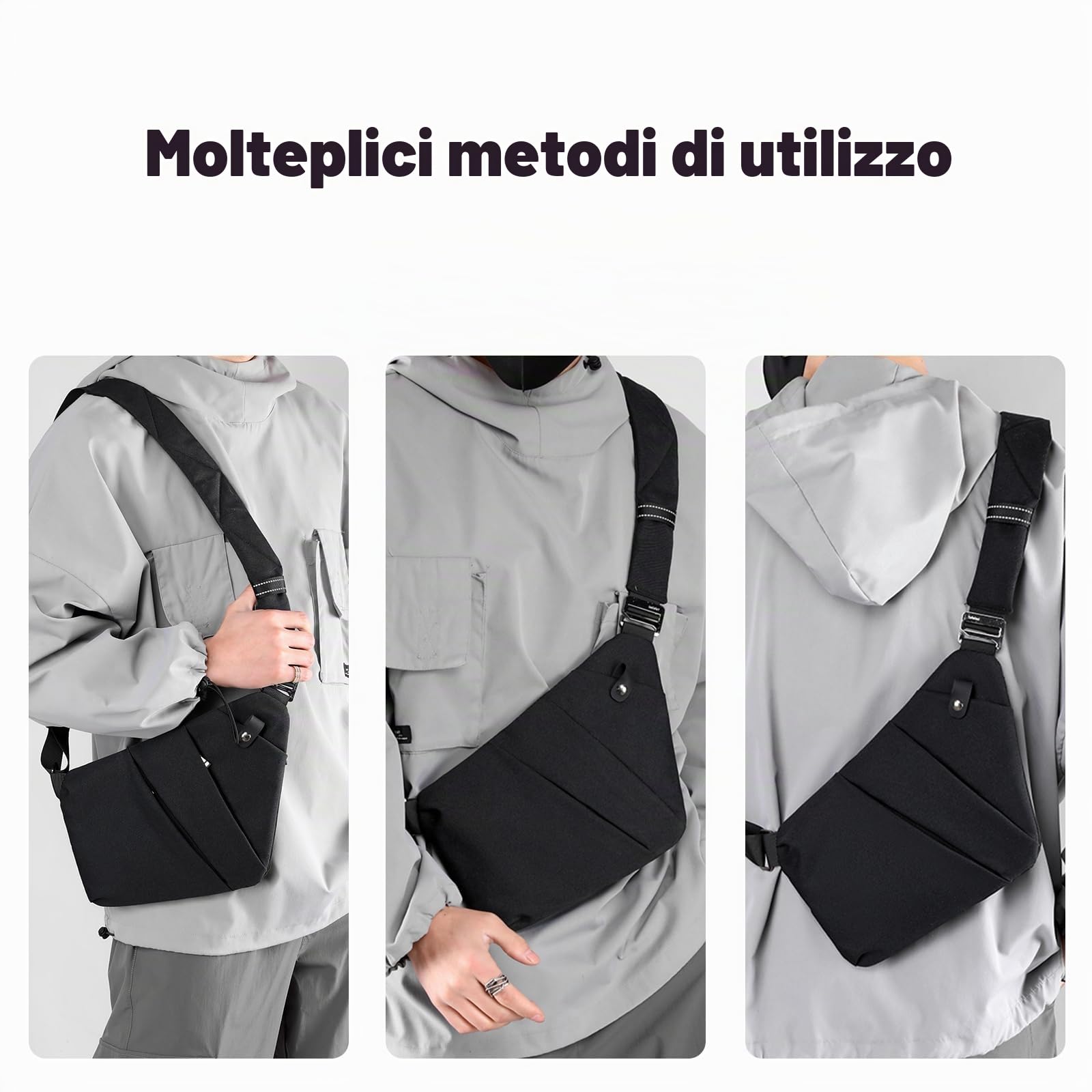 Borsa da viaggio antifurto monospalla grande capacità a tracolla al petto leggera per viaggi e sport