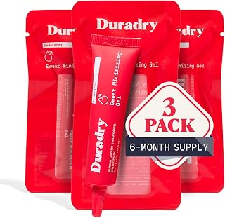 Duradry Sweat Minimizing Gel Antiperspirant for Men and Women - Prescription-Strength, Formulated for Excessive Underarm Sweating and Hyperhidrosis (0.4 Fl Oz (Pack of 3))