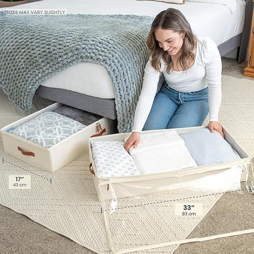 Miniatura 4 de OrganiHaus Contenedores de almacenamiento debajo de la cama, cubos de almacenamiento y organización para dormitorio, organizador de ropa para