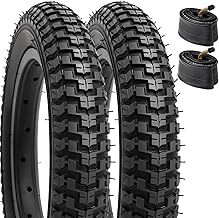 YunSCM 2PCS 12.5" Bike Tyres 12 1/2 x 2 1/4 Tires 57-203 and Inner Tubes CR202 Bent Valve / AV32mm Schrader Valve Compatible with 12.5x2.25 Kid Bike/Push bike/Bicycle Tires and Tubes