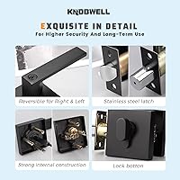 Vista 7 de KNOBWELL - Paquete de 3 picaportes para puerta de entrada con cerradura de seguridad de un solo cilindro, juego resistente de cerraduras para puerta