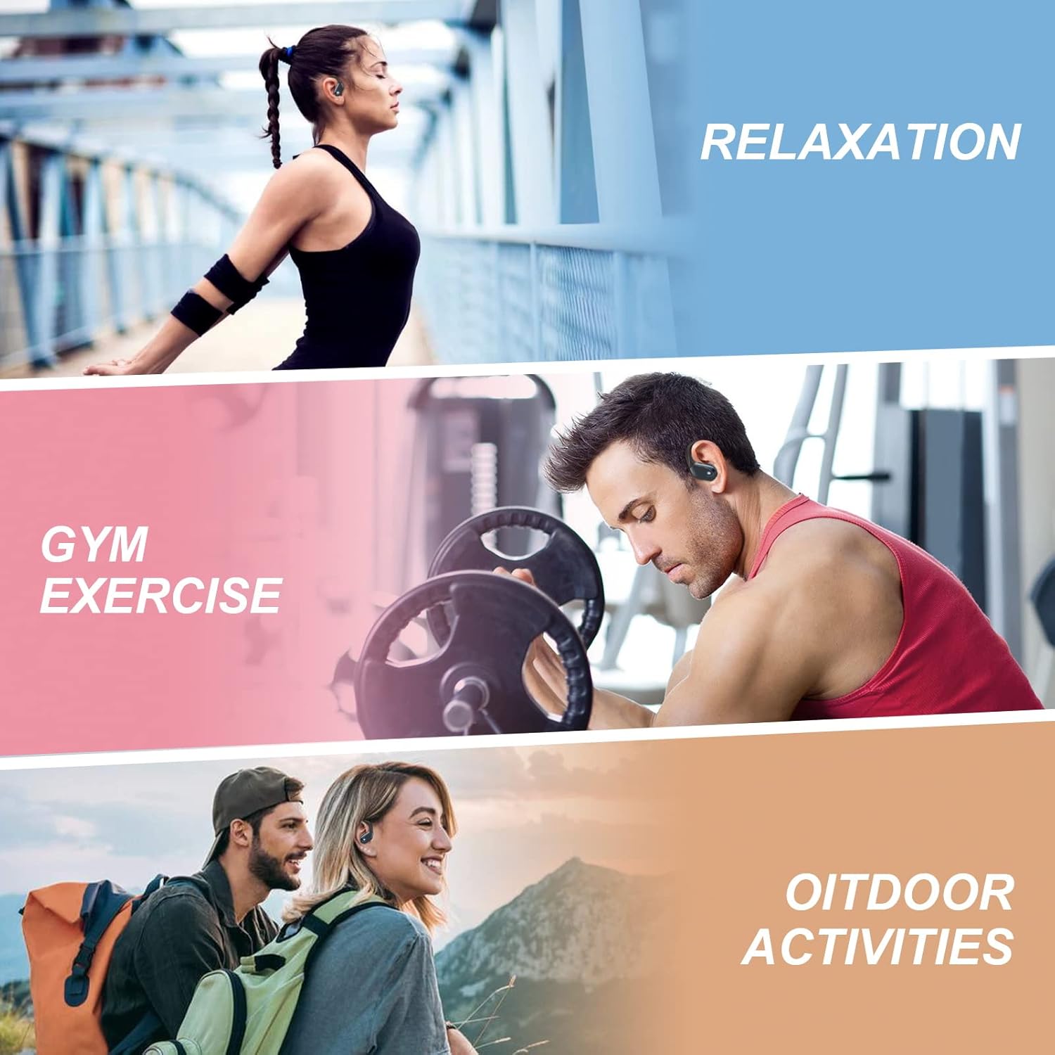 HOJAYK BX17 Earbuds in various usage scenarios