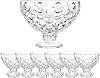 7-Piece Footed Glass Bowl Set, Elegant Crystal Look Dessert Bowls for Trifle, Sundae Glasses for Fruit Salads, and Ice Cream, Dishwasher Safe, Decorative Trifle Bowl Dessert Serving
