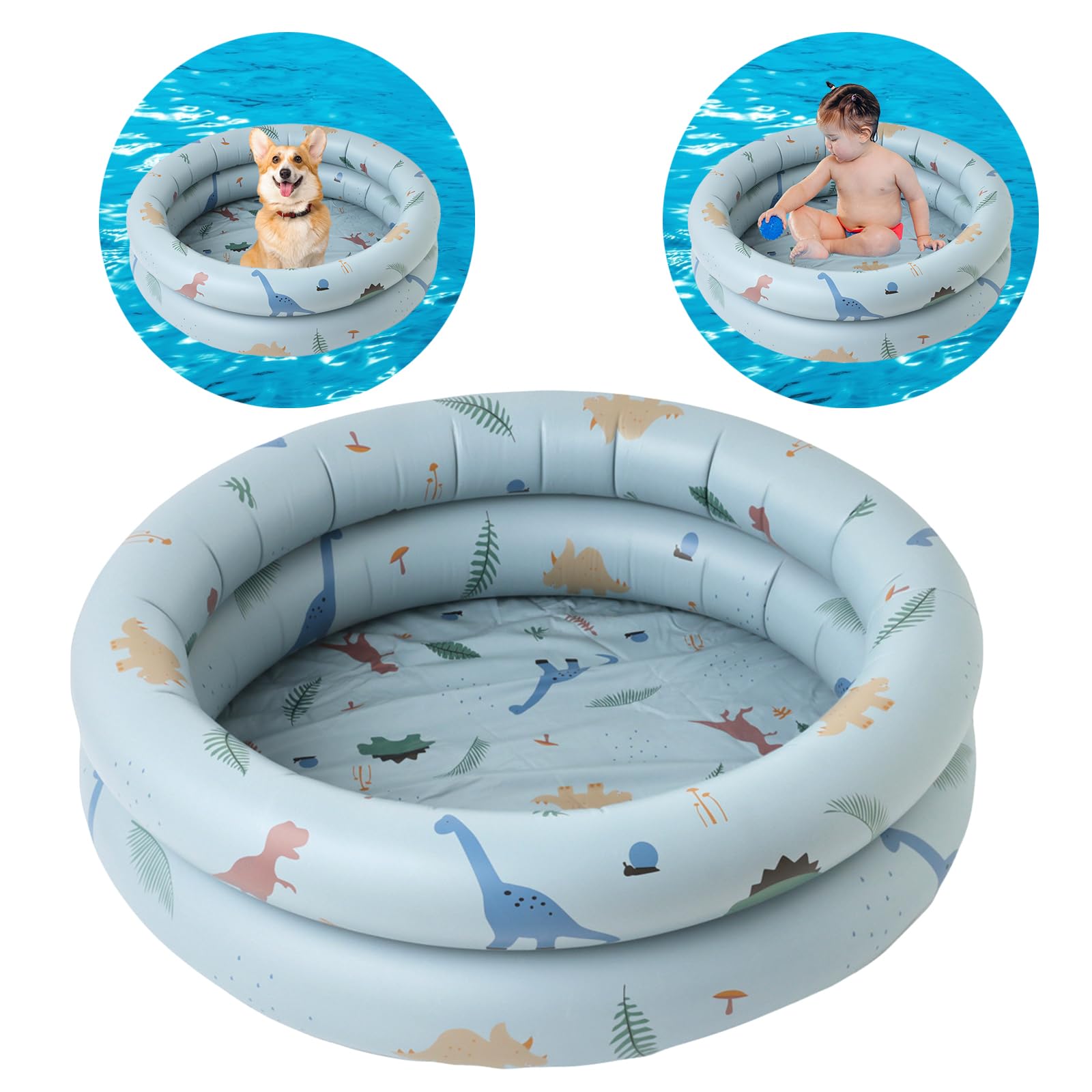 Satiskid Paddling Pools for Kids Inflatable Baby Swimming Pool, Round Inflatable Paddling Pool
