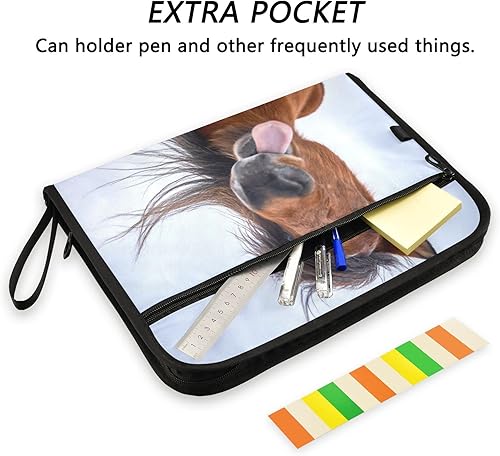 Miniatura 2 de OTVEE Organizador de archivos de acordeón, Smile Funny Horse 13 bolsillos, carpeta de archivo expandible