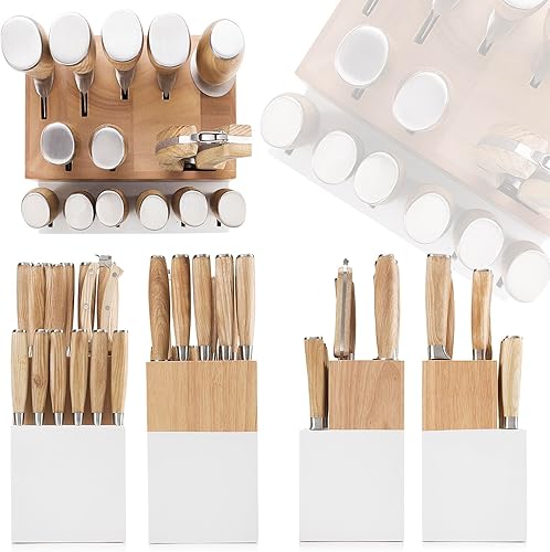 Miniatura 7 de Ultra Sharp 15-Piece Kitchen Knife Set, High Carbon Stainless Steel Blades, Torrefied Natural Wood Handles, Ergonomic Design, Space-Saving
