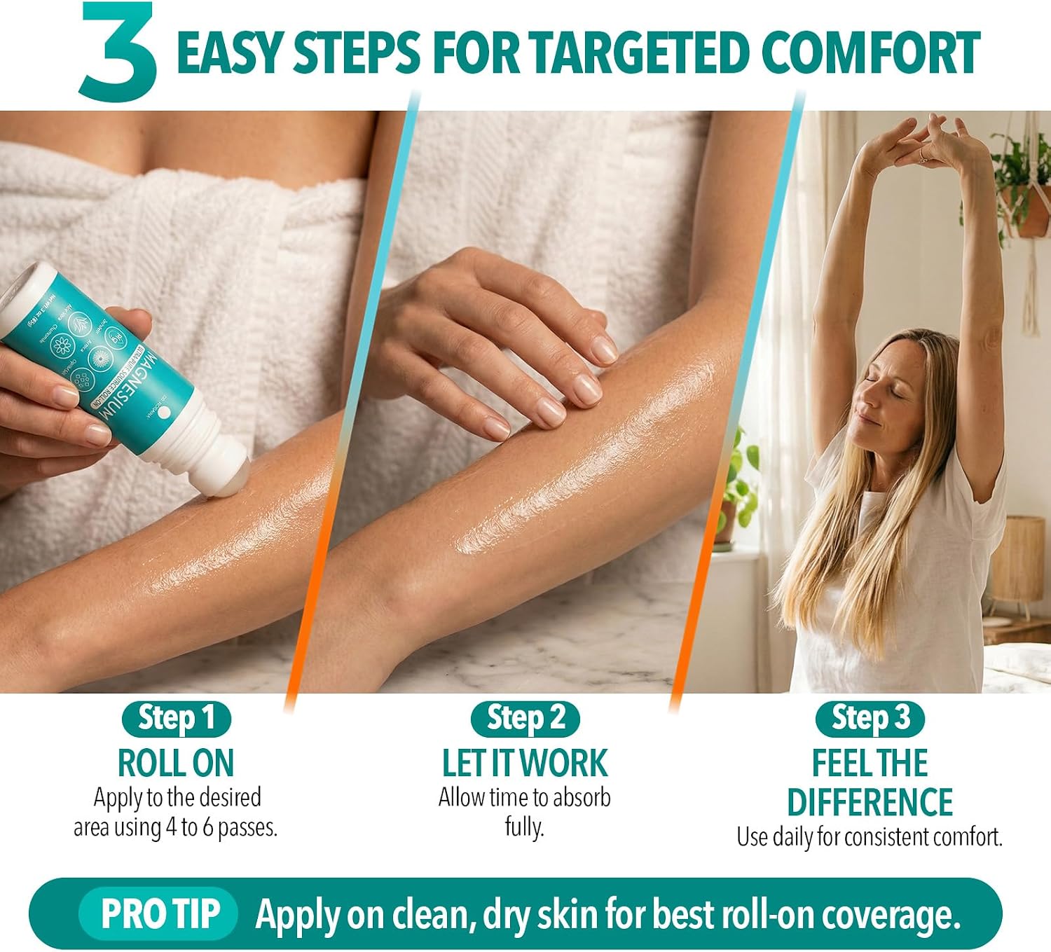 Dr. Robaina Magnesium Roll On – Zechstein Magnesium Chloride with Arnica & OptiMSM for Targeted Muscle Comfort, Active Recovery & Tired Feet, 3 oz
