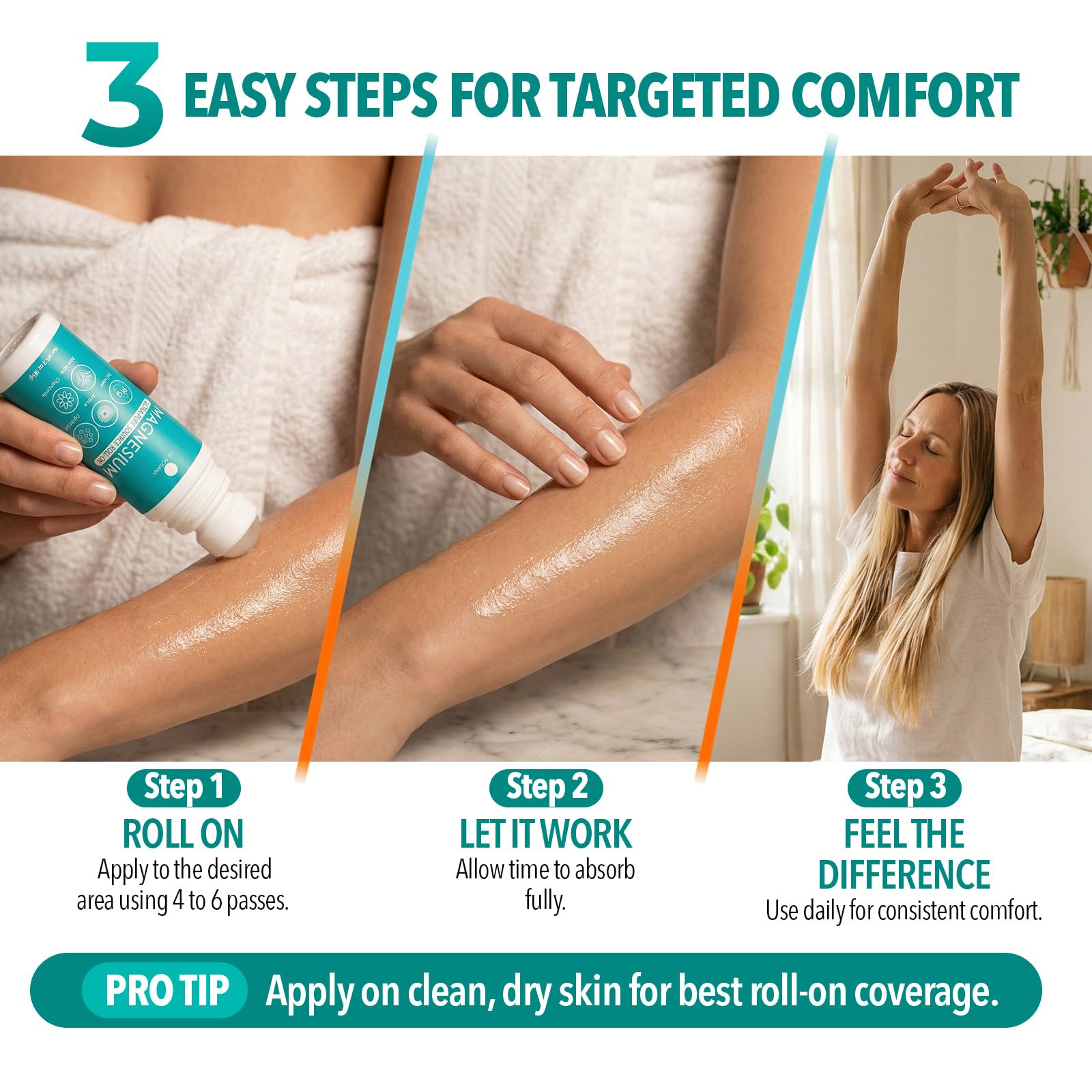 Dr. Robaina Magnesium Roll On – Zechstein Magnesium Chloride with Arnica & OptiMSM for Targeted Muscle Comfort, Active Recovery & Tired Feet, 3 oz — Amazon image 5