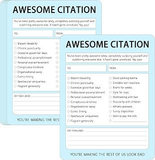Hodmopli 100 Pack Awesome Citation Note Card 4×5.25 inch Encouragement Gifts & Checklist Nifty Notes