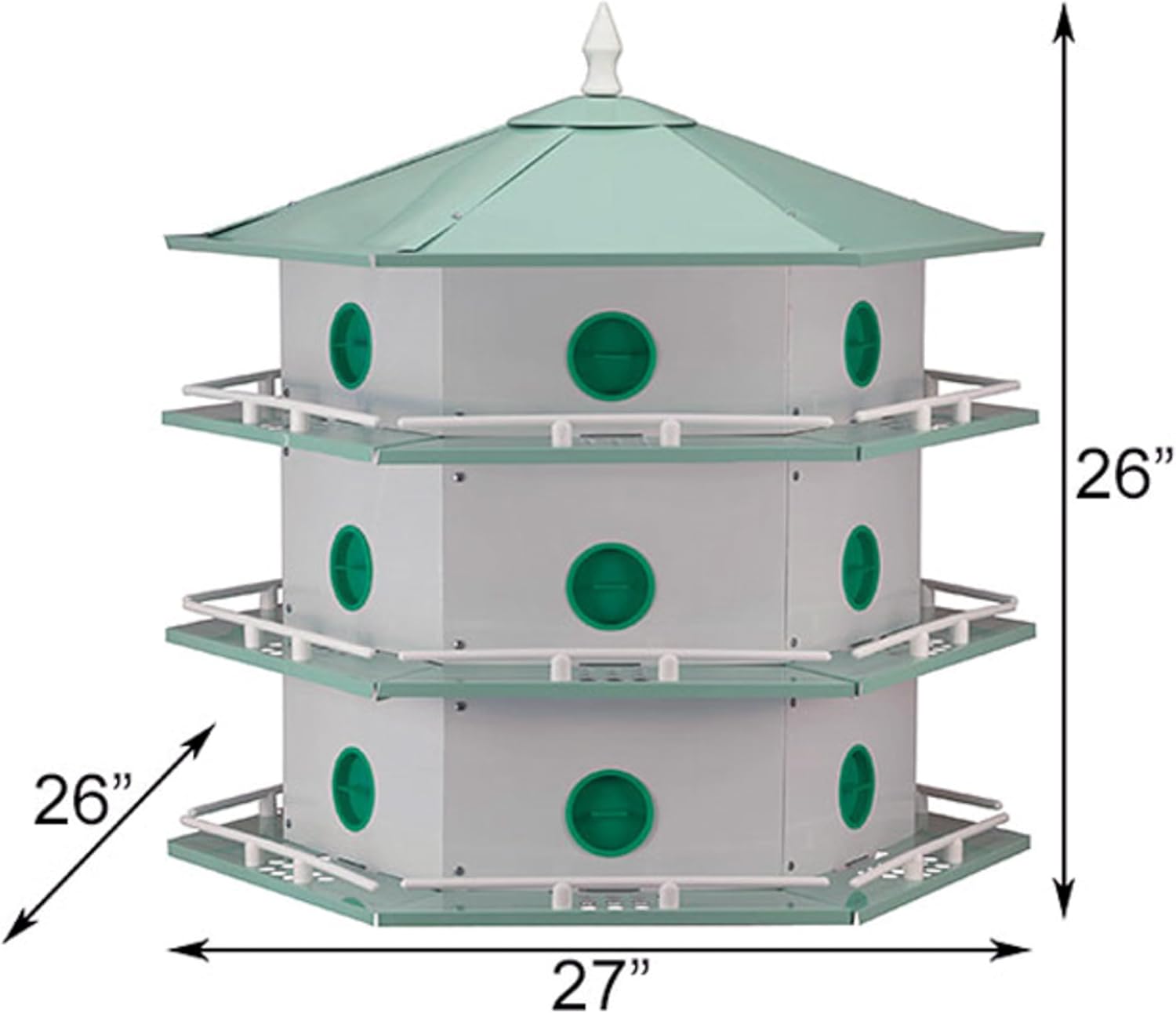 Heath Aluminum 18-Room Deluxe Martin Houses, 2-Pack – Durable Multi-Level Bird Houses for Purple Martins, Mounts on 1.25" OD Round Poles, Lightweight Aluminum Construction for Easy Maintenance