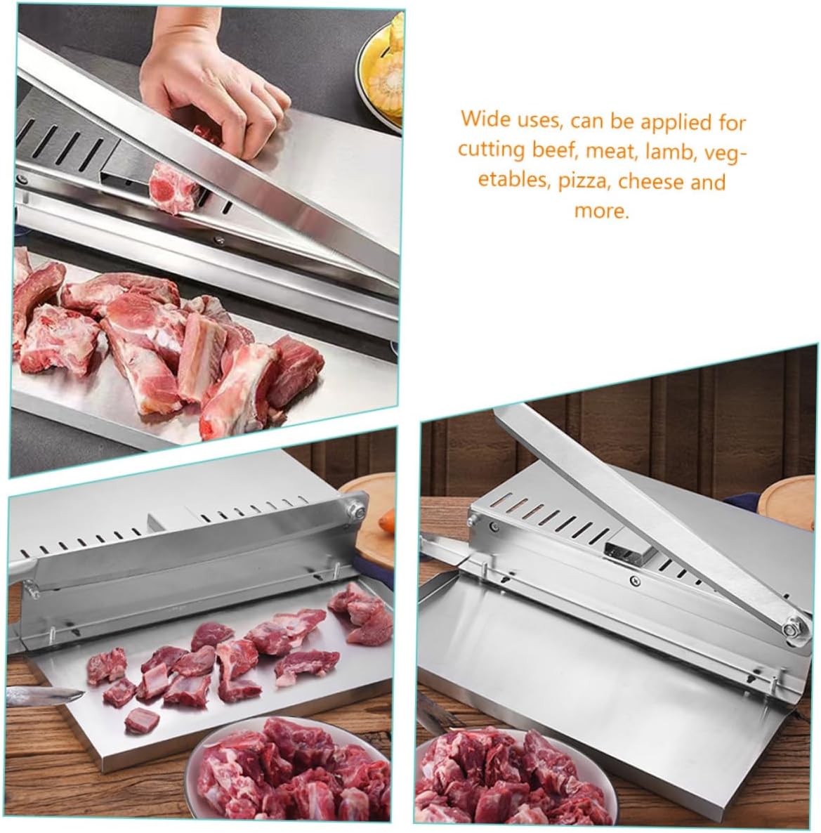 Manual Meat Slicer Meat Cutter for Fish Chicken Beef Bone Cutting Efficient Kitchen Tool for Bbq Hot Pot Home Cooking and Restaurant Use
