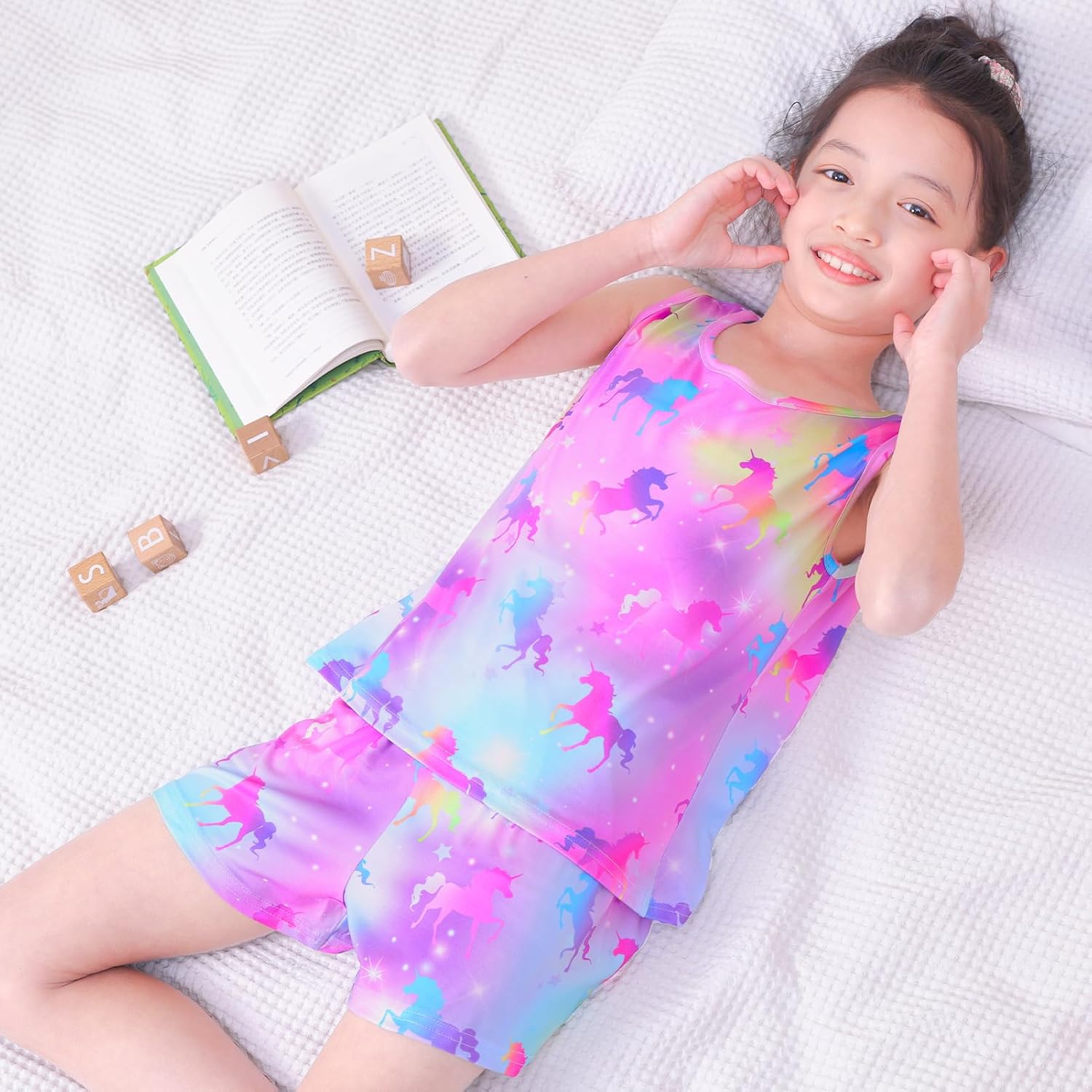 Girls Pajamas for kids Sleepwear Girl Tank Tops Pjs Shorts Set 2Pcs for Teen Girls Summer Casual Clothes - Image 3