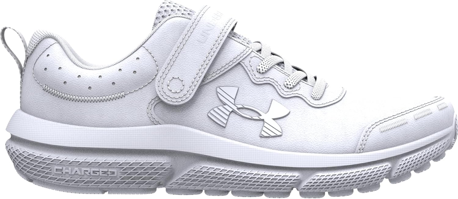 Under Armour - Boys Pre-School Assert 10 Ac Uniform Synthetic Running Shoes, Color White (100), Size: 2.5 M US Little Kid