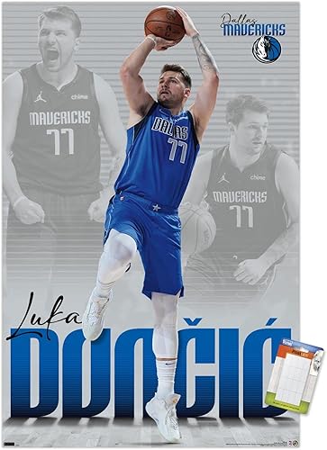 Miniatura 57 de Trends International NBA Dallas Mavericks - Póster de pared de Luka Doncic 22, 22.375 x 34 pulgadas, versión enmarcada en negro Versión enmarcada