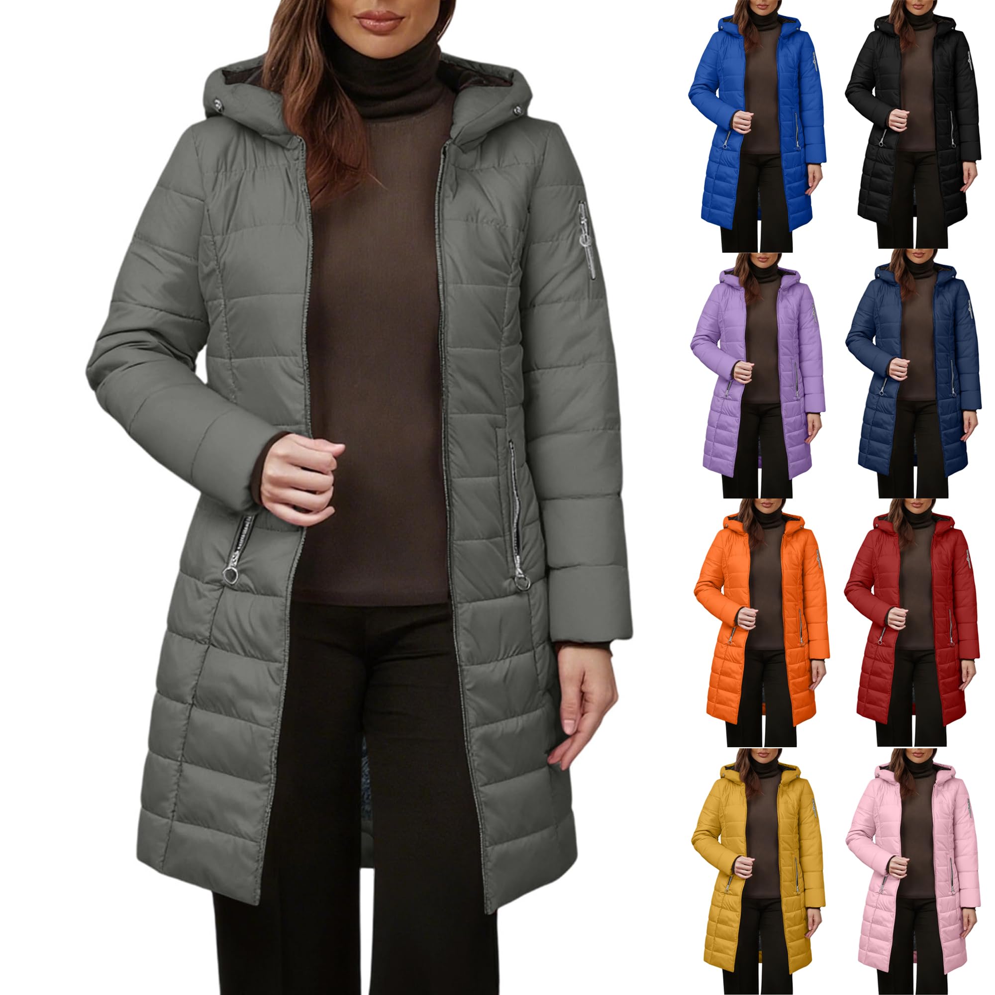 KOG Winterjacke Damen Baumwolle Wintermantel Warmes Daunenjacken Jacken Bekleidung Frau übergangsjacken Retro Trenchcoat Mode Hoodie Jacke Frauen Fleecejacken Basic Wanderjacke Teddyfleece Jacke