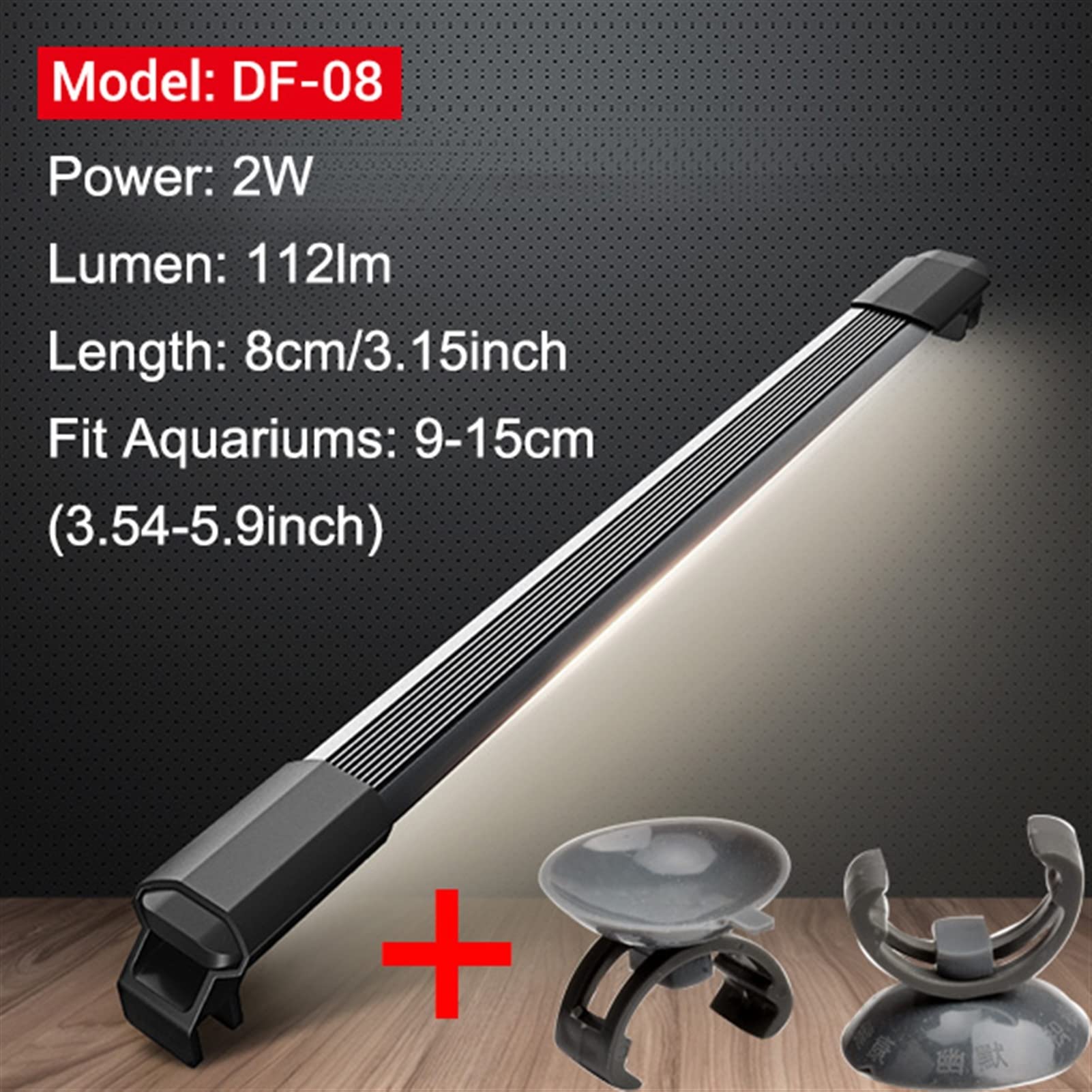 Lumières de Piscine Lumières de Bassin 15-55CM Lumières de réservoir de Poissons Éclairage LED d'aquarium avec Support réglable Lampe d'aquarium en Alliage d'aluminium 1.1cm IP67 L
