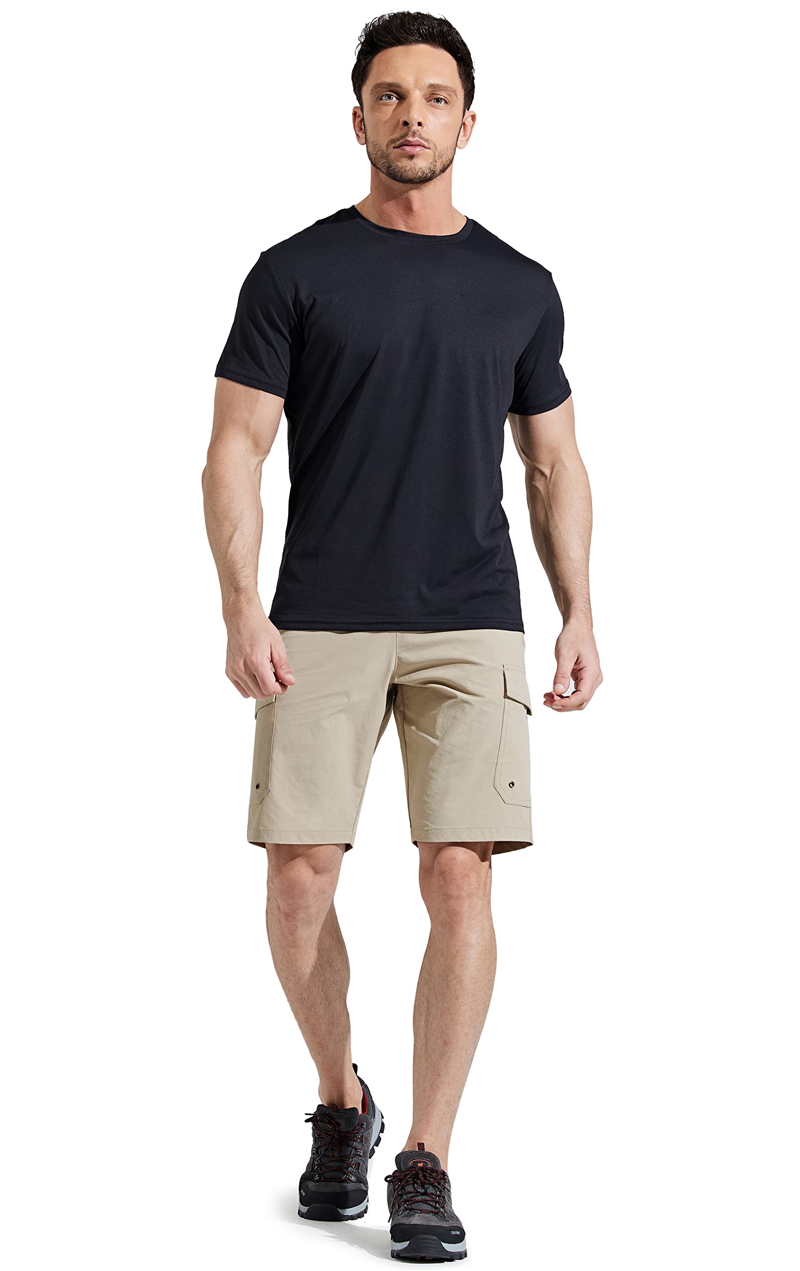 Comallan Pantaloni Corti Uomo Cargo Shorts Asciugatura Rapida da Trekking Montagna Bermuda con Cerniera Tasche