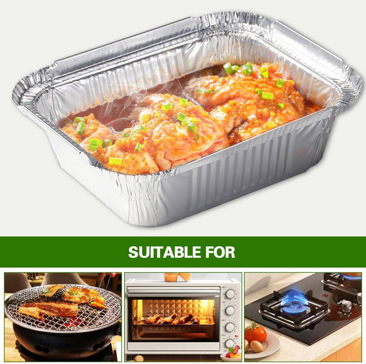 Lot de 40 bacs d'égouttement en aluminium pour barbecue Ninja OG701 Woodfire - Compatible Weber Spirit, Genesis, Q Series