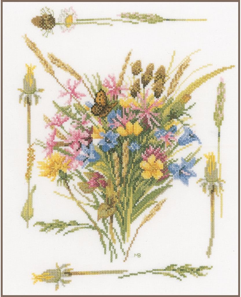Vervaco Counted Cross Stitch kit Field Bouquet, 12.4 inch