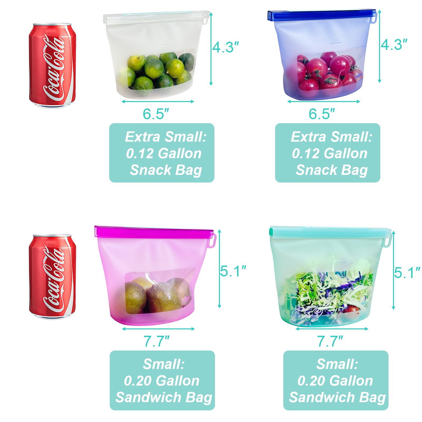 Premium Platinum Silicone Storage Bags (Set of 4) Gallery Image