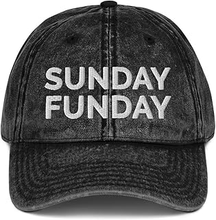 Sunday Funday Hat (Embroidered Vintage Cotton Twill Cap) Black
