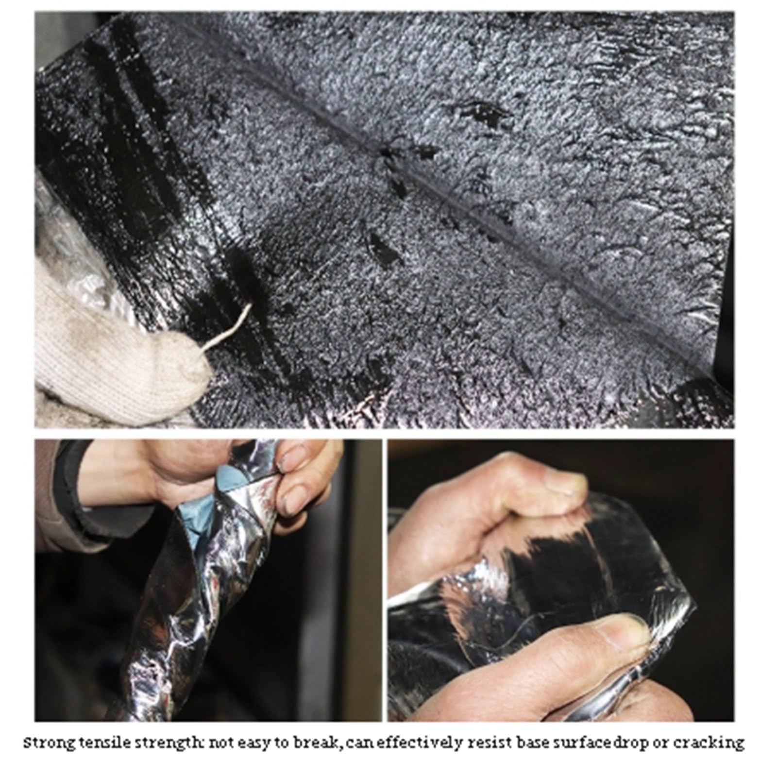 Cinta de Reparación de Betún de Papel de Aluminio，Material asfáltico Flexible for techos, for tuberías, Metal, toldos de autocaravanas, goteras y Sellado de Ventanas(THK1.2mm/W1*L3m)