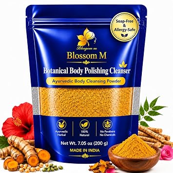 Turmeric Body Scrub Powder Ayurvedic Ubtan for Glowing Skin | Nalangu Maavu Bath Powder with Multani Mitti & Licorice | Natural Exfoliating Body Polish for Men and Women | 7.05 oz