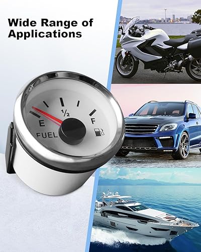 Miniatura 3 de ANODZU 0-90 ohm Medidor de combustible 2-116" 52mm Universal Impermeable, para Marina Coche Camión Barco Motocicleta RV Generador Vehículo Diesel