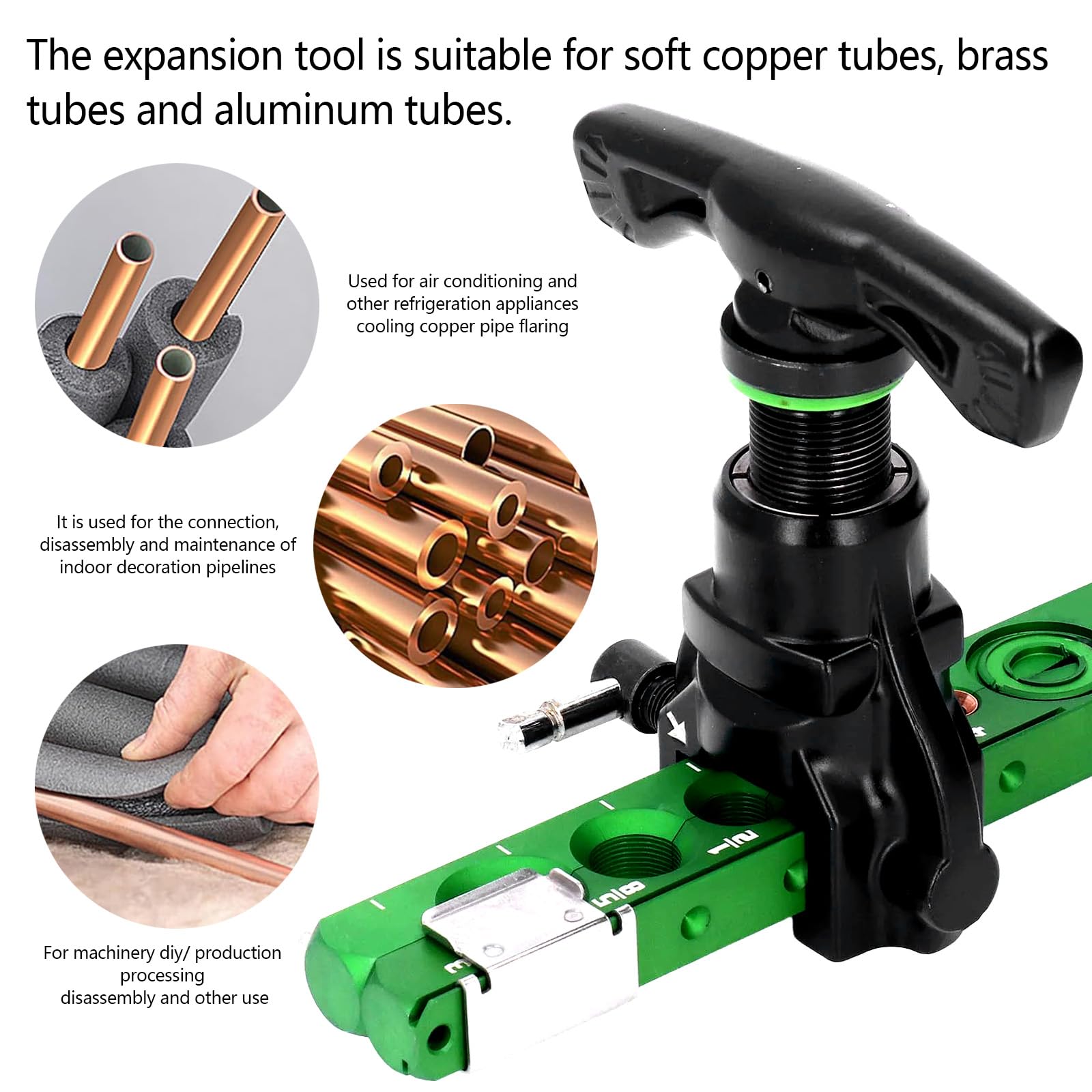 Utensili Svasare, Kit Utensile Per Svasare 5 In 1 Strumento Per Svasare Linea Freno Per Tubo Rame 1/4"-3/4" E 6-19mm Strumento Per Svasare Eccentrico A 45° Con Tagliatubi Per Tubi Acqua 5-32 MmTubi