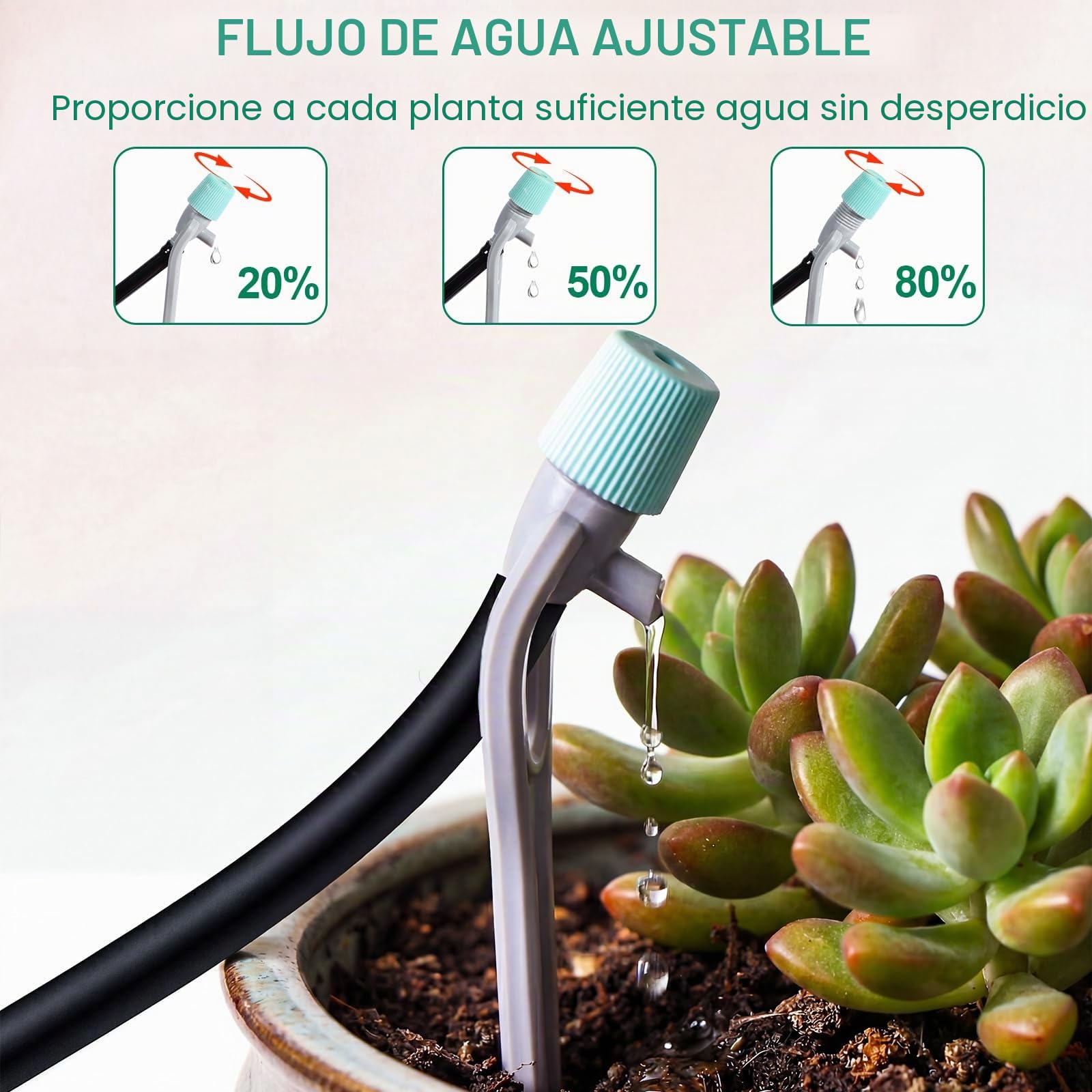 Sistema de Riego Automático de Doble Canal WiFi, para 20 Plantas en Maceta | Control Remoto vía Aplicación, kit de Riego por Goteo, Dispositivos de Riego, para Plantas de Balcón, Terraza o de Interior