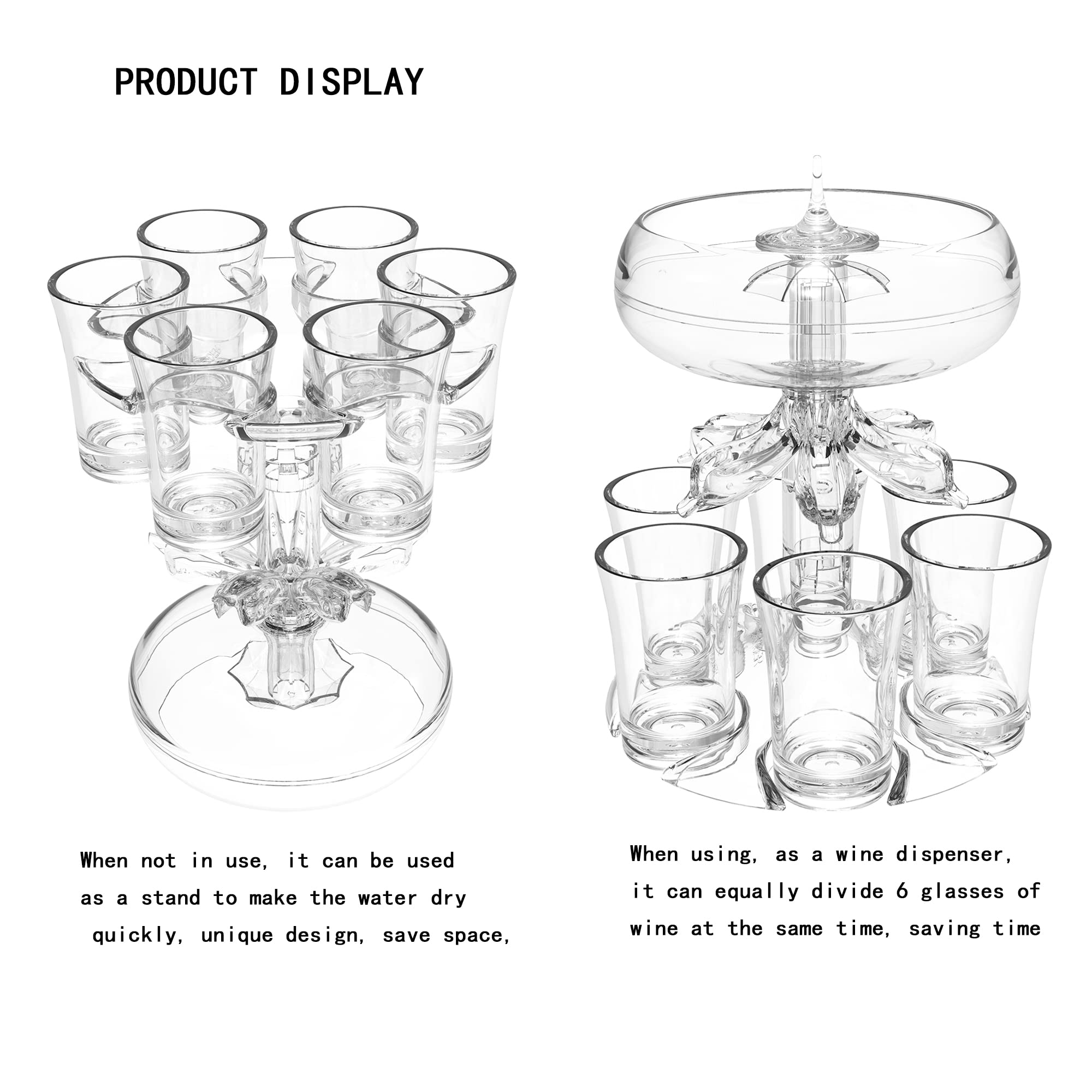 Distributeur de verre à shot en acrylique avec 6 verres et pinceau, parfait pour les fêtes, les bars à la maison, les cadeaux et le séparateur de liquide pour un service facile