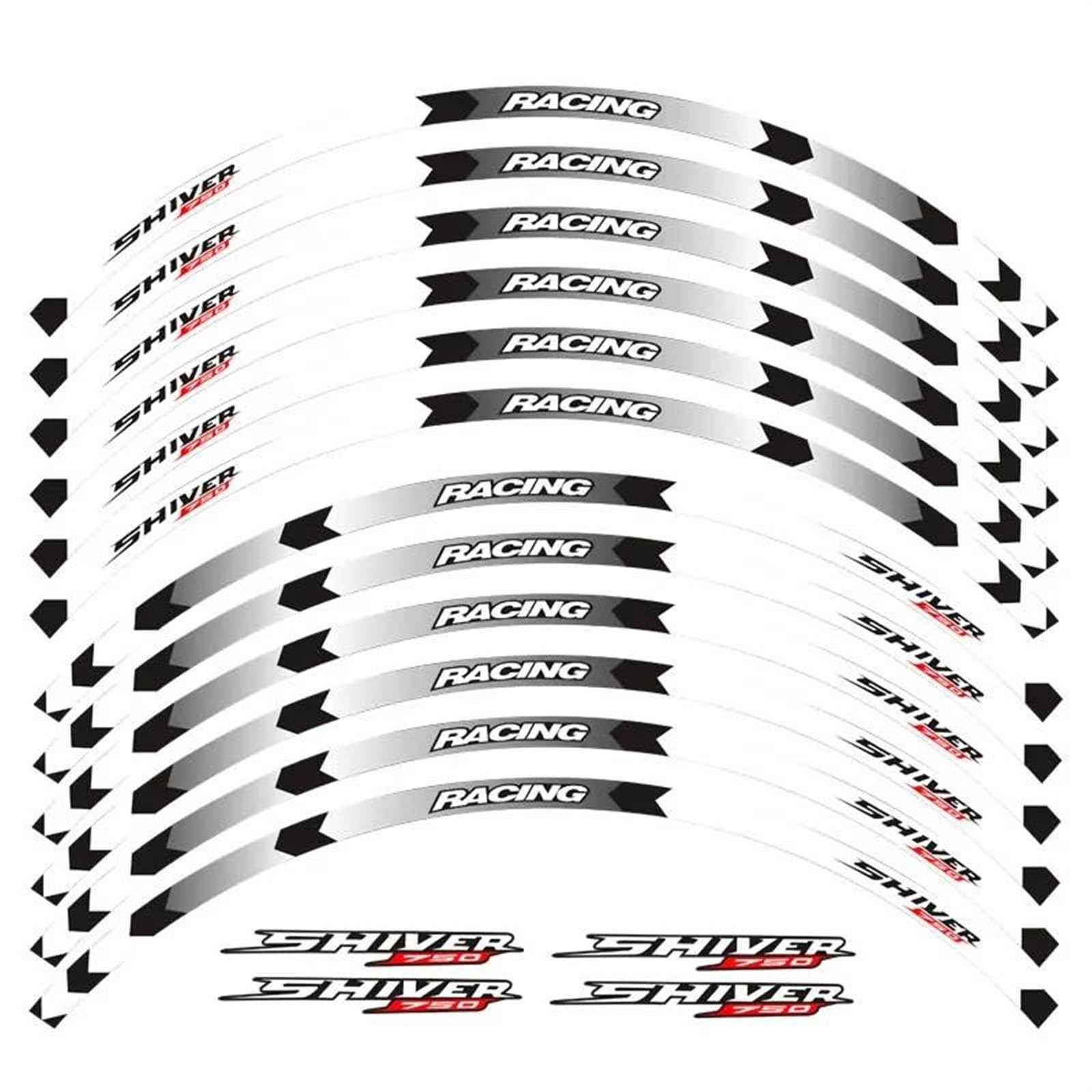 Motorcycle Wheel Stickers Reflective Rim Motorbike Decals for Aprilia for Shiver 750(Color1)