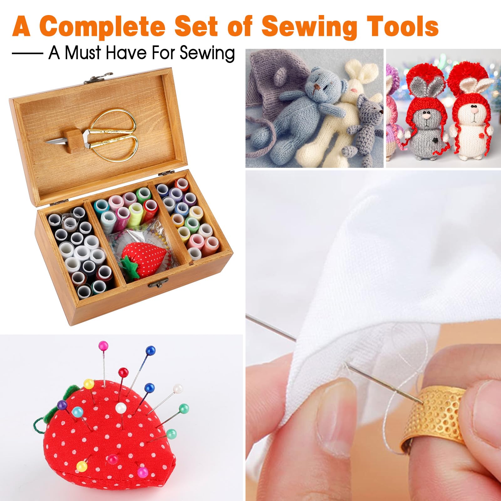 JABNOW Set Cucit 186 Pezzi, Kit Viaggio Con Ago E Filo Per Cucire, Kit Cucit Con Forbici E Righello, Kit Cucito Da Viaggi Per Principianti, Regali Pensati Per Le Feste Con Set Da Cucito