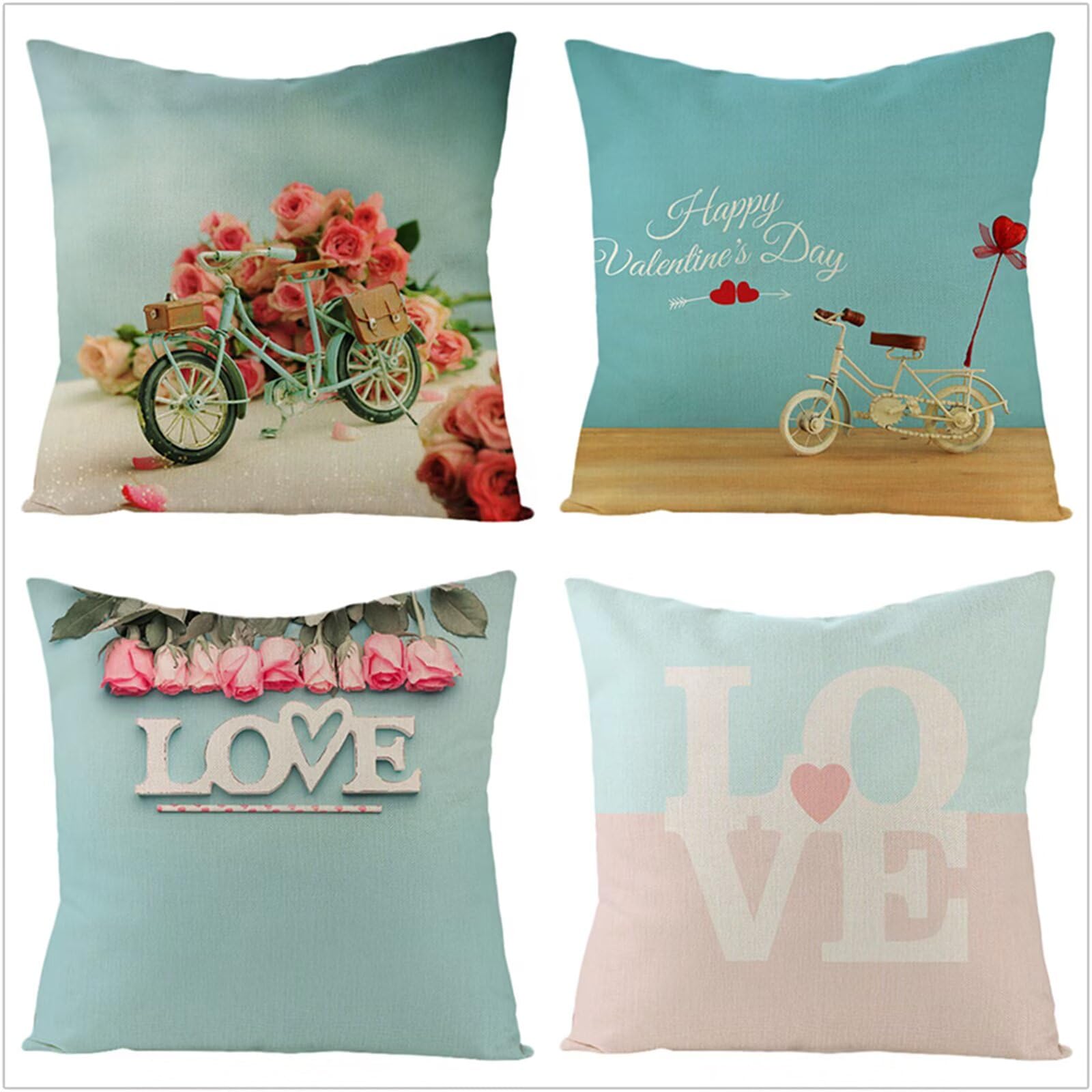 Fundas Cojines 70x70cm,Juego de 4 Fundas de Cojines Modernas Terciopelo Decorativa Hogar Almohadas Fundas para Sala Sofá Cama Decoración para Hogar Rosa roja Azul